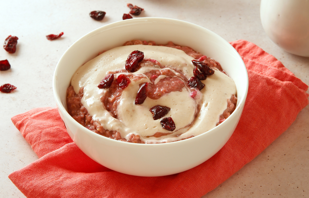 Veganes Porridge mit Bananenmilch