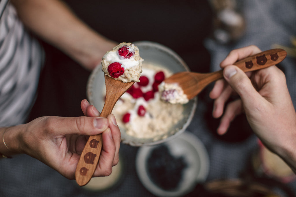 Bowl of porridge raspberries