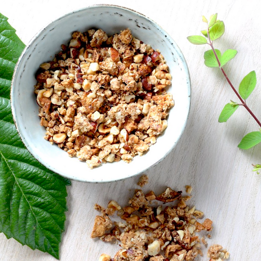 Apfel Zimt Granola Zubereitung aus Porridge