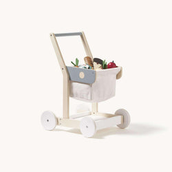 wooden shopping trolley