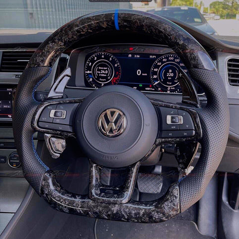 Real Forged Carbon Fiber Steering Wheel for VW