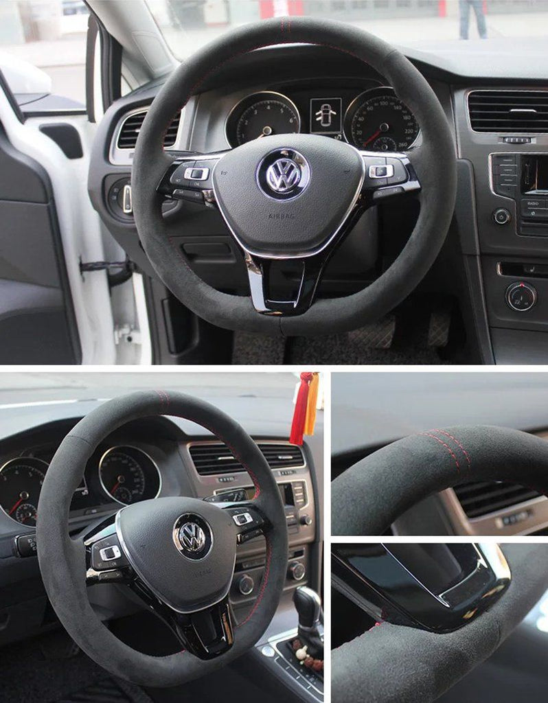 Alcantara Steering Wheel Cover For Volkswagen Golf Mk 6 7 Gti