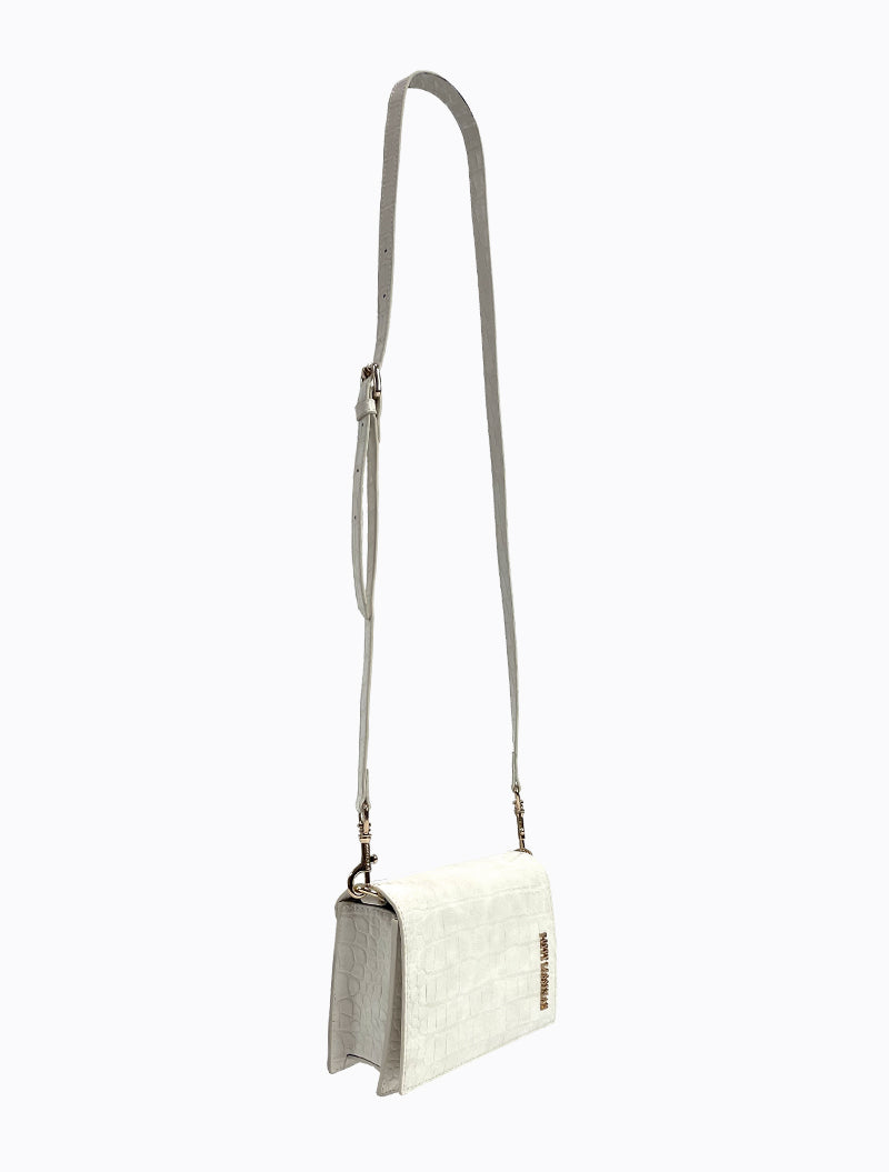 Felipe Flap Bag - Blanc Croc