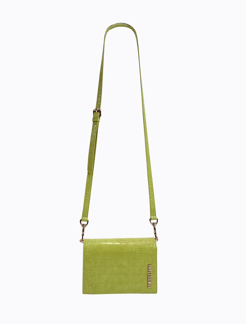 Felipe Flap Bag - Lime Croc