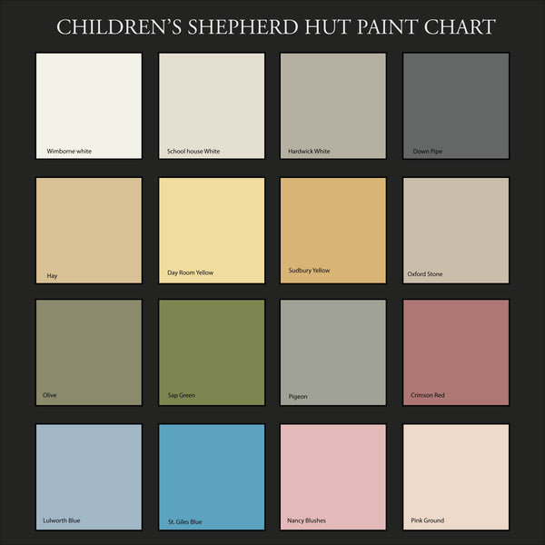 Children's Shepherd Hut Paint Colour Chart