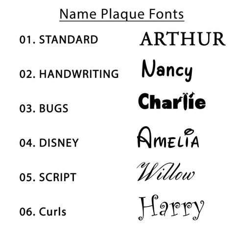 Warden's crafts & Creations | Fonts | Engraved name plaque | Chose a font