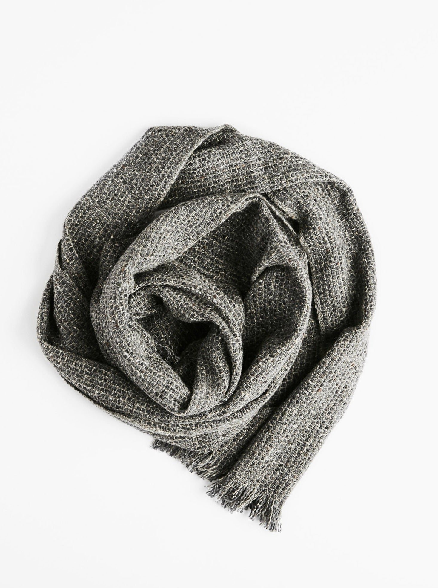 Tweed Emphasize Narrow Scarf - Pebble Grey