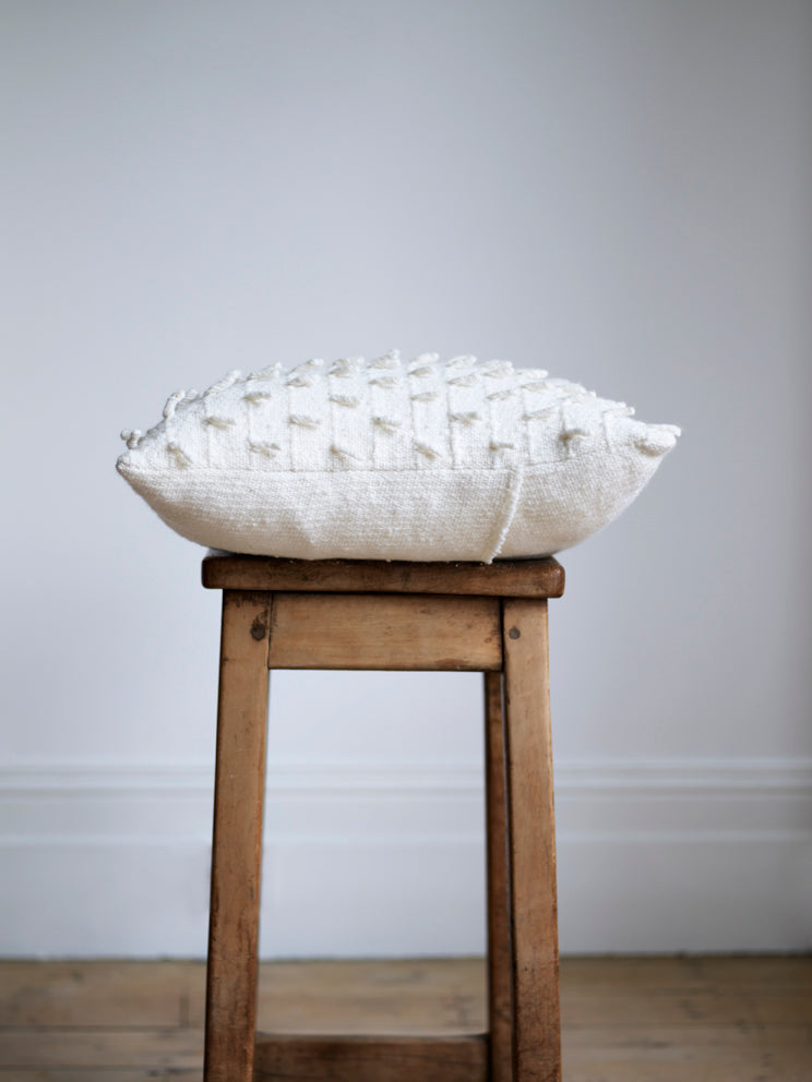 Shaggy Dog Cushion - Natural White