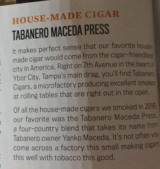 Tabanero Cigars Featured in Cigar Snob Magazine