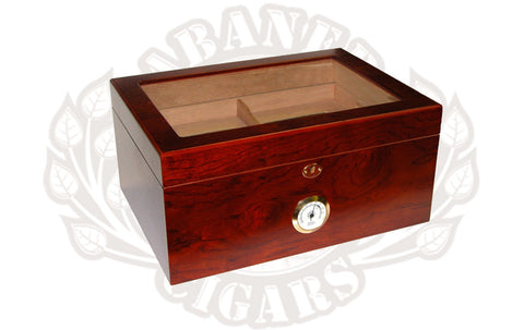 Tabanero Cigars Milano Glass Top Rosewood Humidor - The best thing for keeping your cigars fresh.