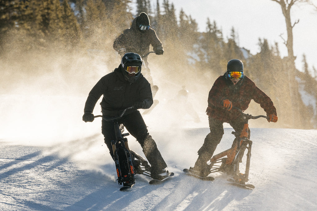 Kaidan and Christian smack tails mobbing a groomed run.