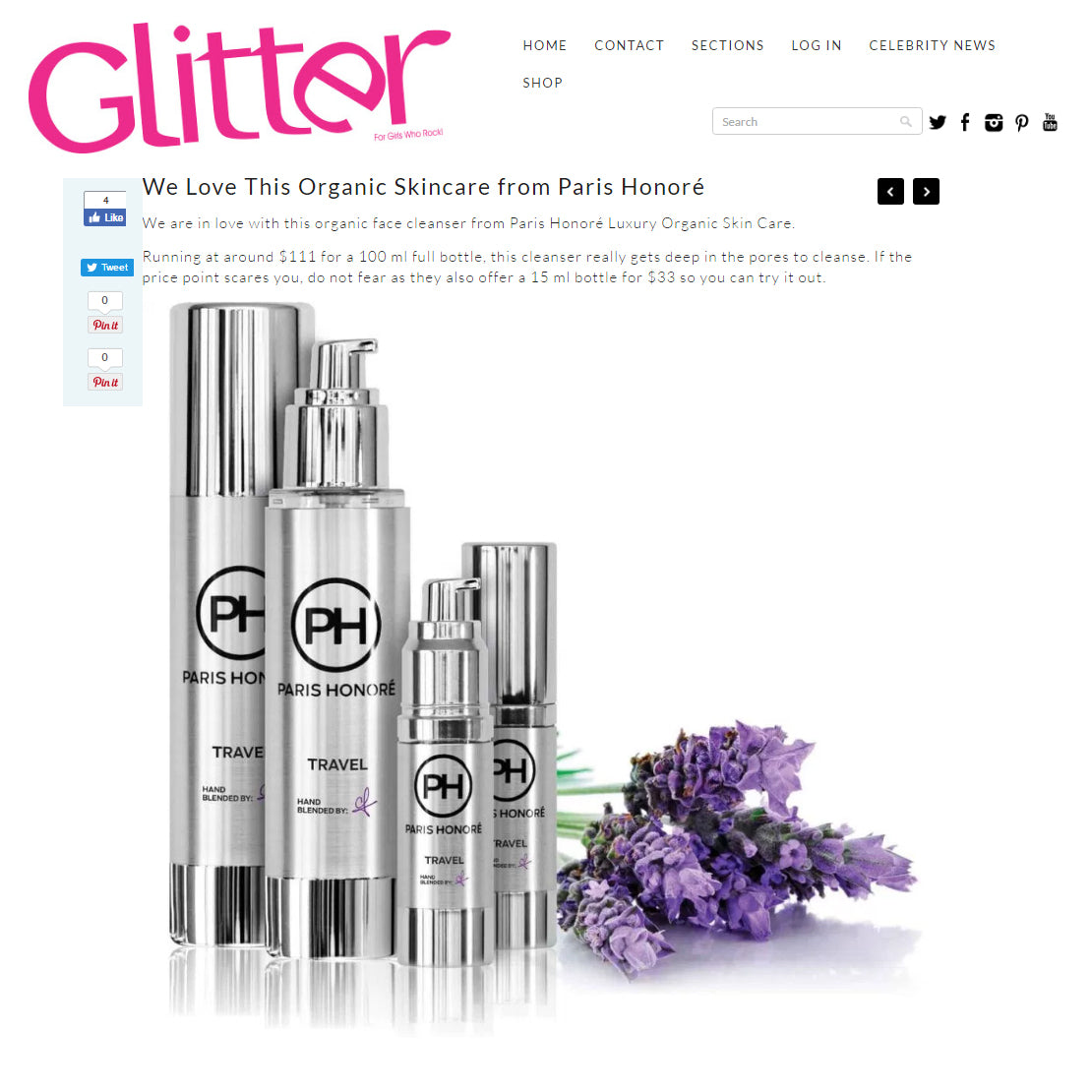 Glitter Magazine is in love with Paris Honoré's Organic Skin Care