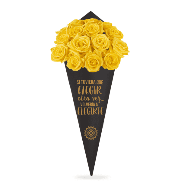 Ramo de 48 Rosas Amarillas Negro F – Visto Flowers | Envio de Flores