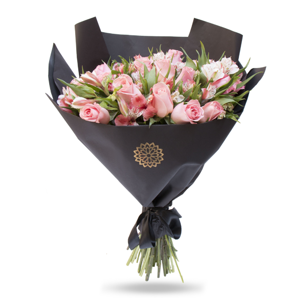 Ramo de Rosas Rosa y Astromelias – Visto Flowers | Envio de Flores