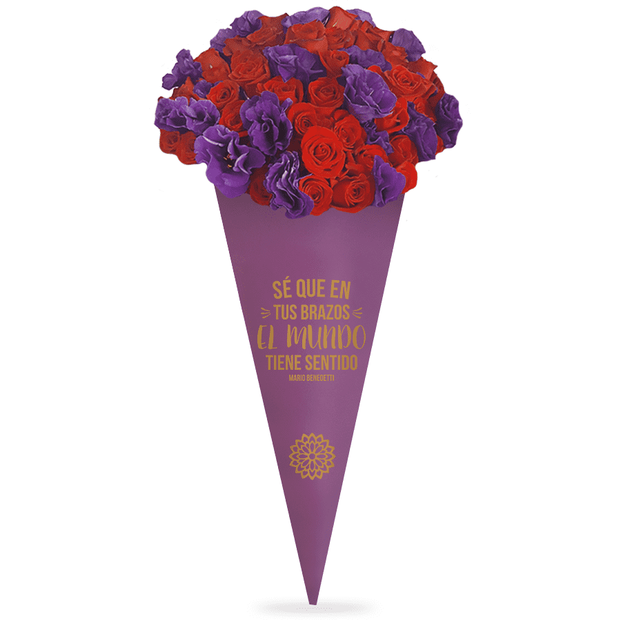 48 Rosas Rojas y Lisianthus en Ramo Violeta F – Visto Flowers | Envio de  Flores