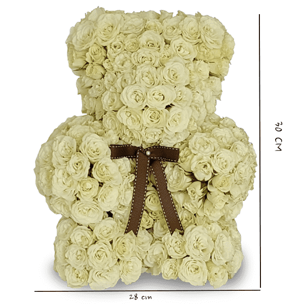 Oso de Rosas Blanca – Visto Flowers | Envio de Flores