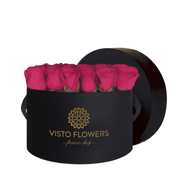 Caja de Rosas Fiusha NR – Visto Flowers | Envio de Flores