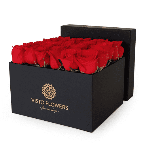 Caja Cuadrada Flores – Visto Flowers | Envio de Flores