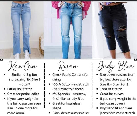 Denim Size Chart