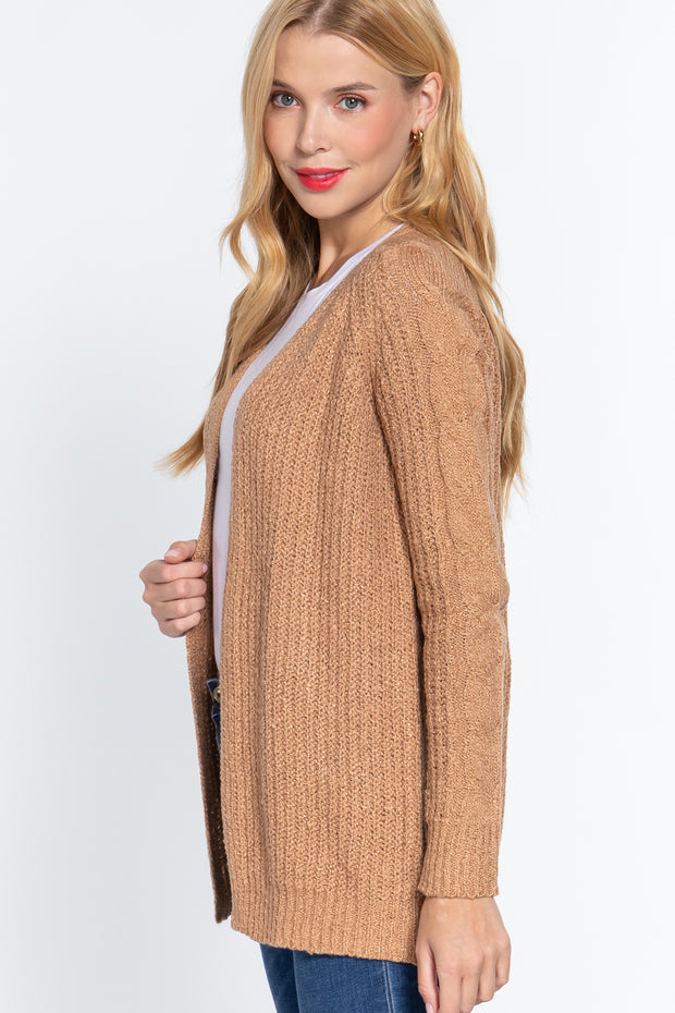 Long Slv Open Front Sweater Cardigan - Tigbul's Variety Fashion Shop