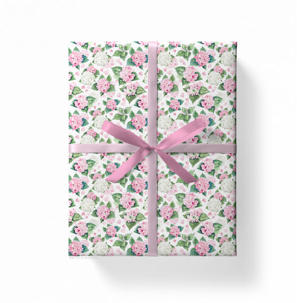Wrapping Paper: Pink Florette gift Wrap, Birthday, Holiday