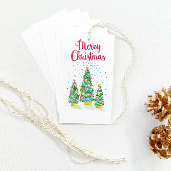 Set of Illustrated Christmas Gift Tags: Coastal Gingerbread