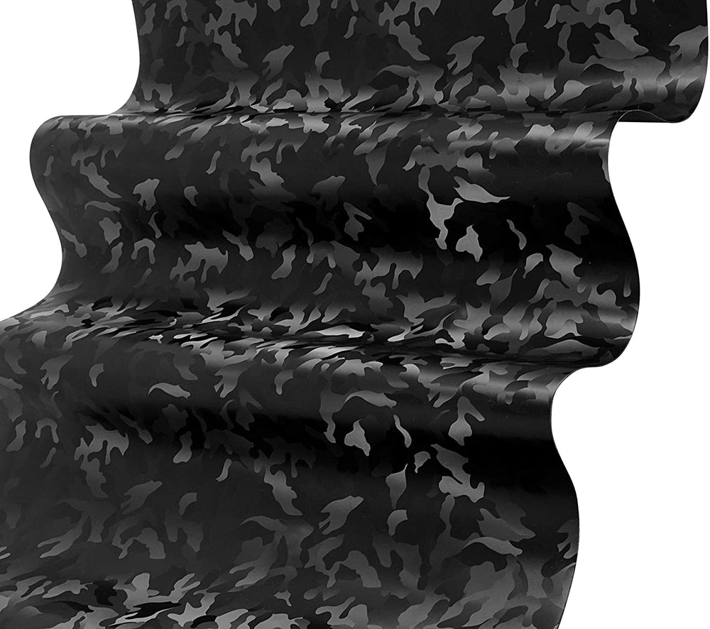 NO ADHESIVE MOSS CAMO/BLACK LEATHERETTE SHEET (12x24)