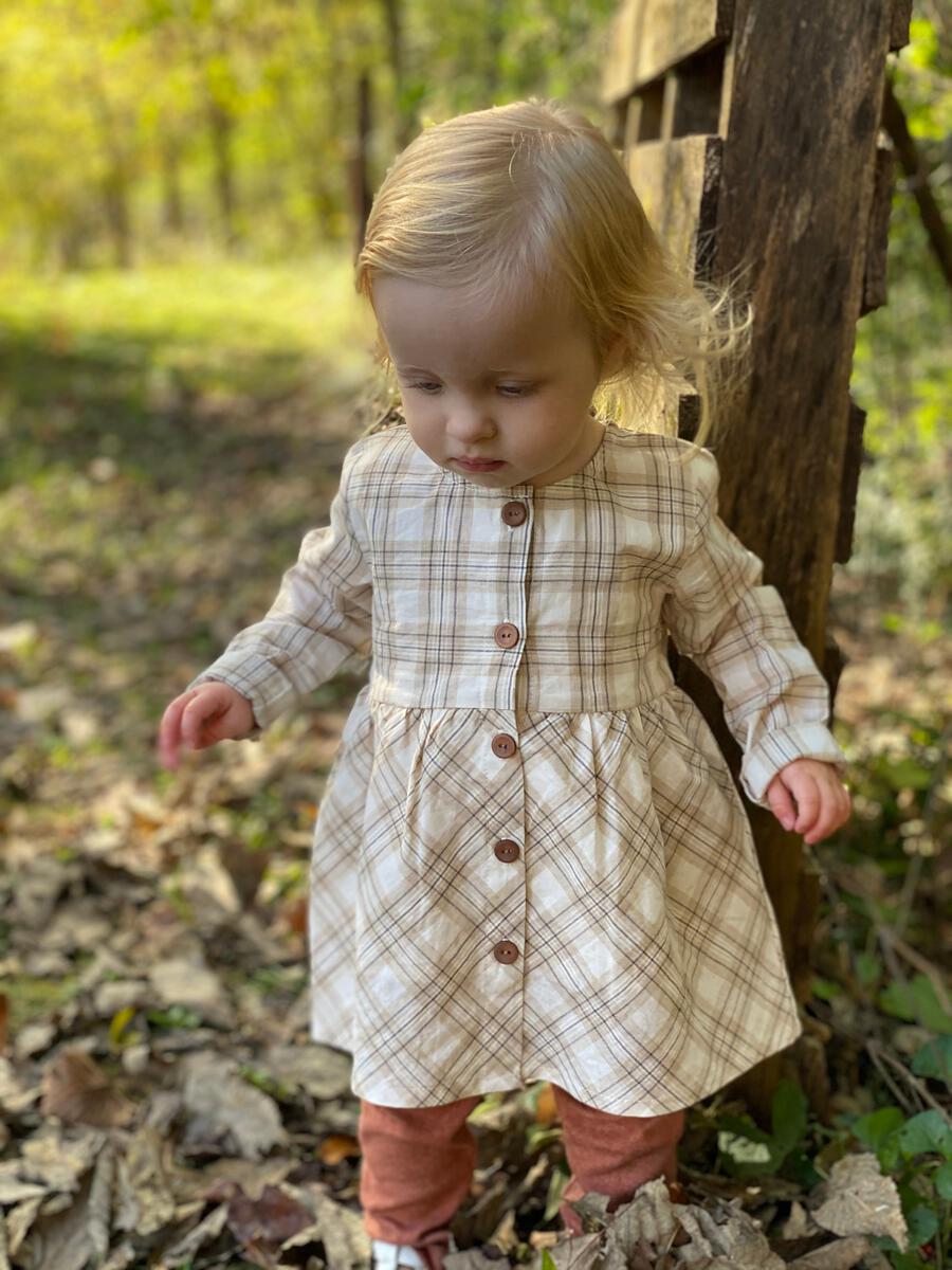 Vignette | Kit Dress | Cream Plaid