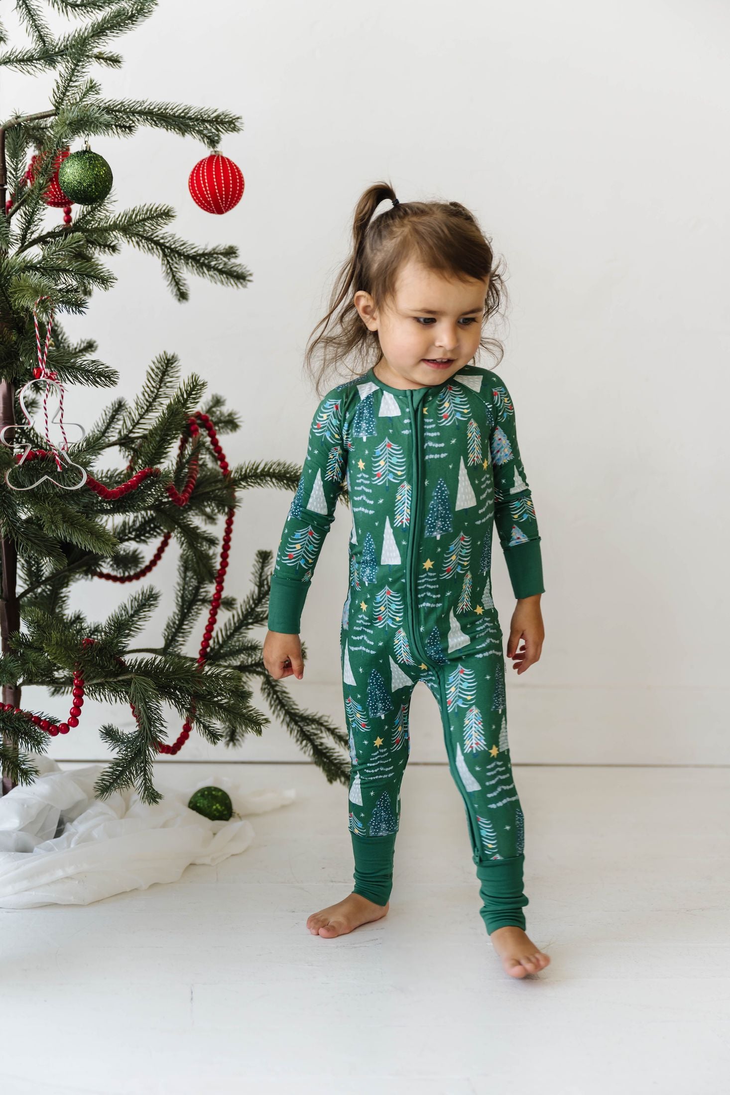 Little Sleepies | Bamboo Zippy | Green Twinkling Trees