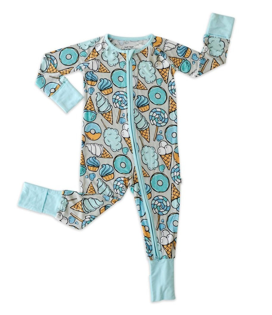 Little Sleepies | Bamboo Zippy | Gray Sweet Treats