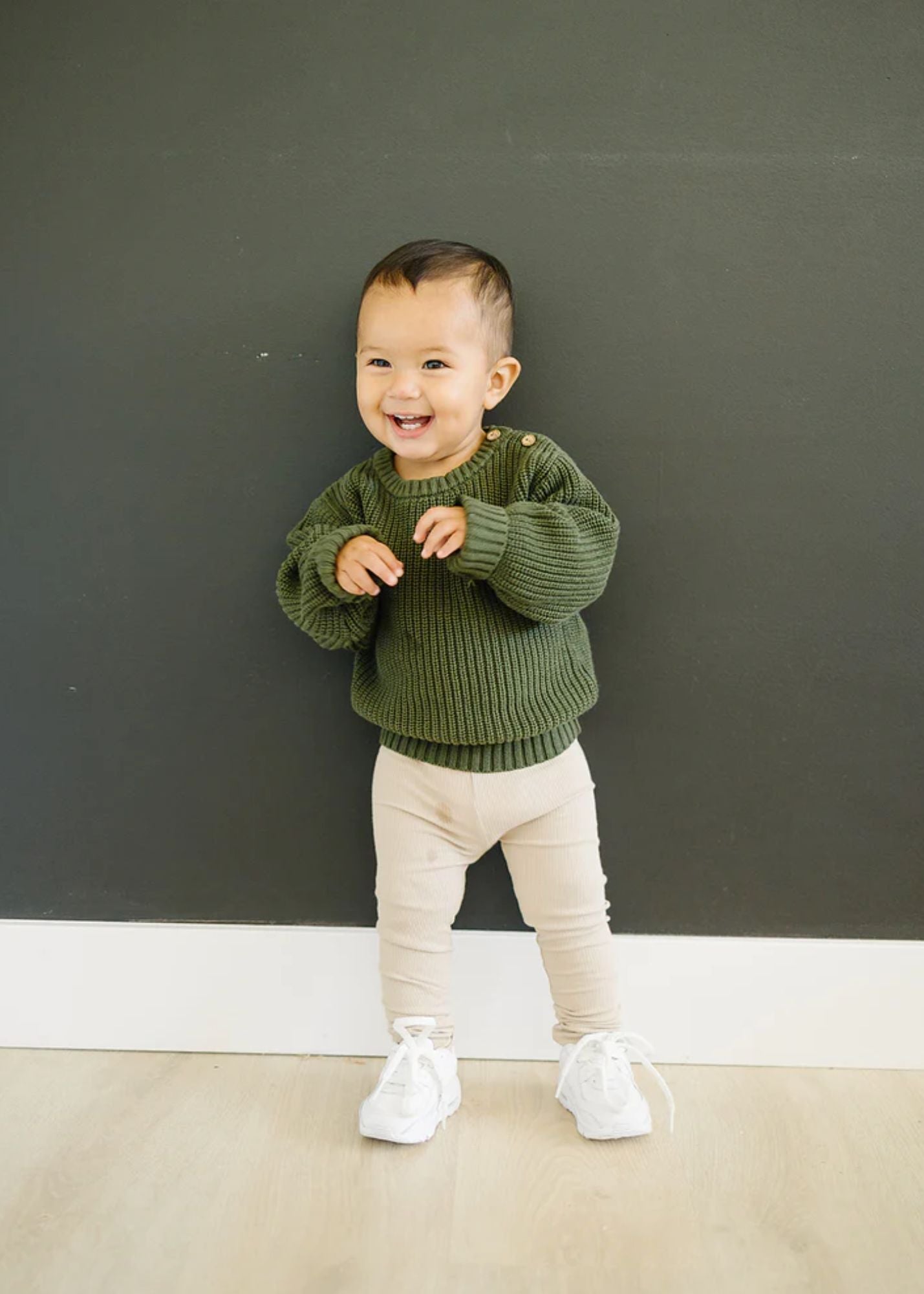 Mebie Baby | Organic Ribbed Leggings | Oatmeal