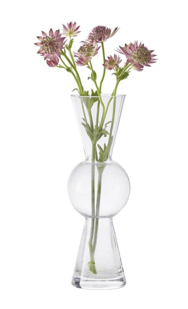 bon bon glass vase with flowers