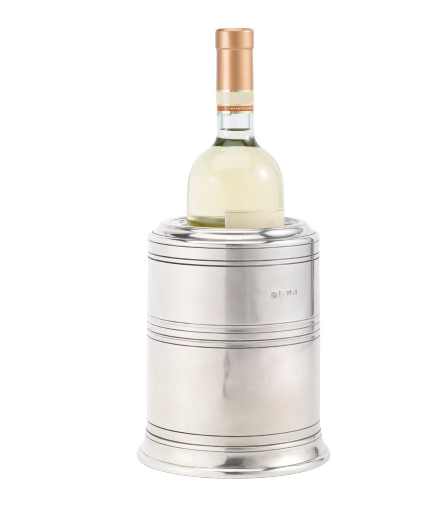 pewter wine cooler with white wine