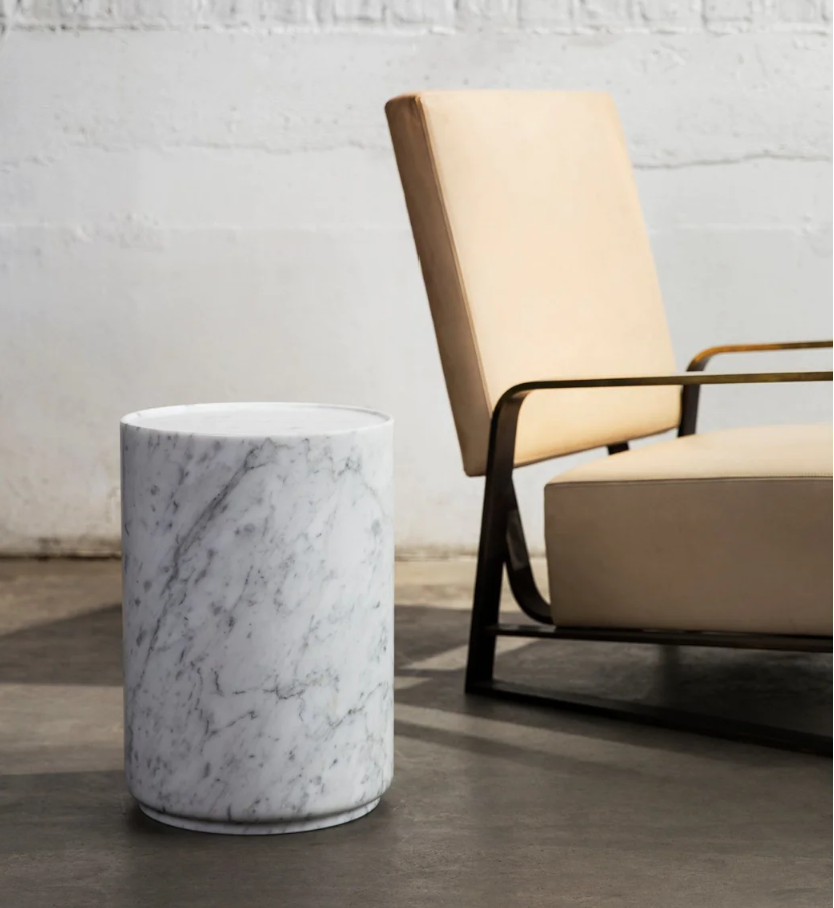 amara marble side table in modern living room