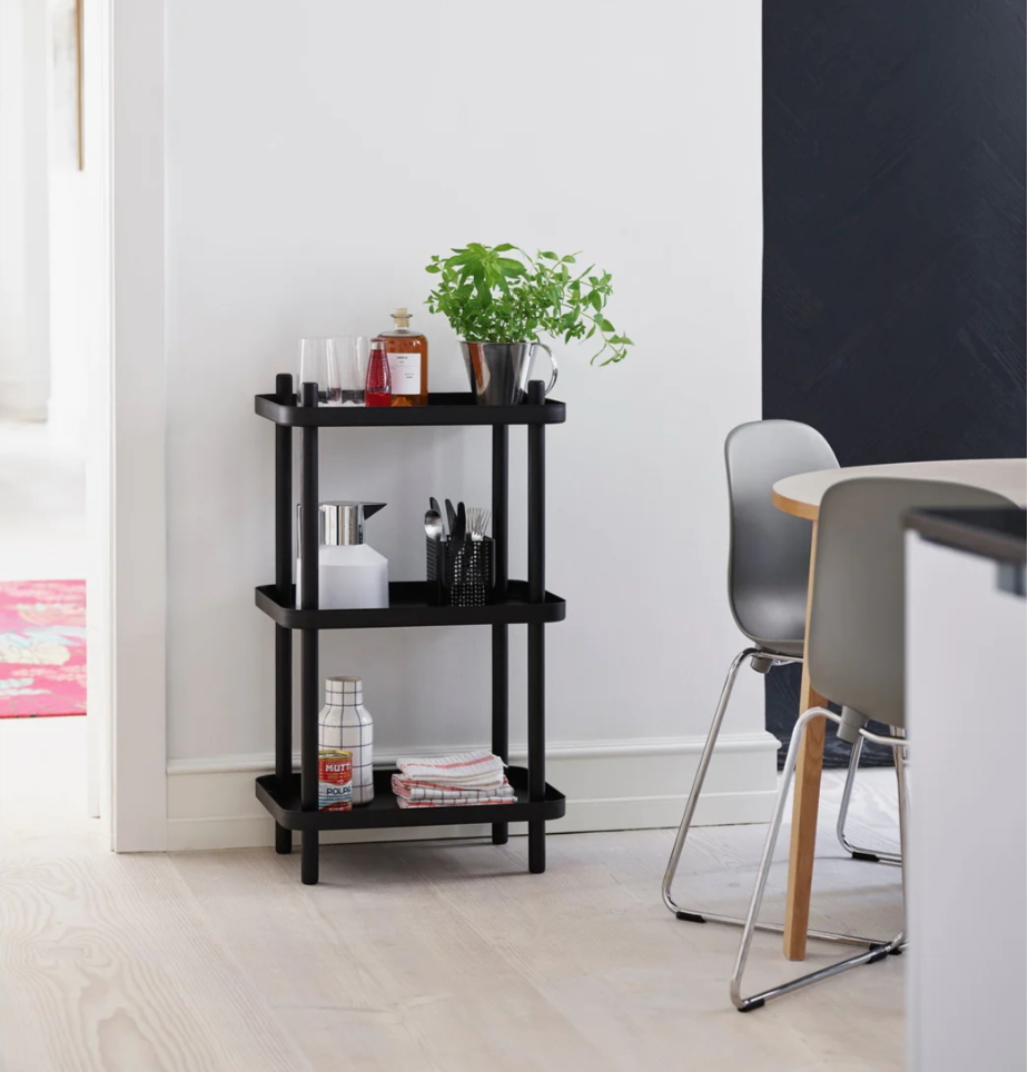 block shelf in dining room