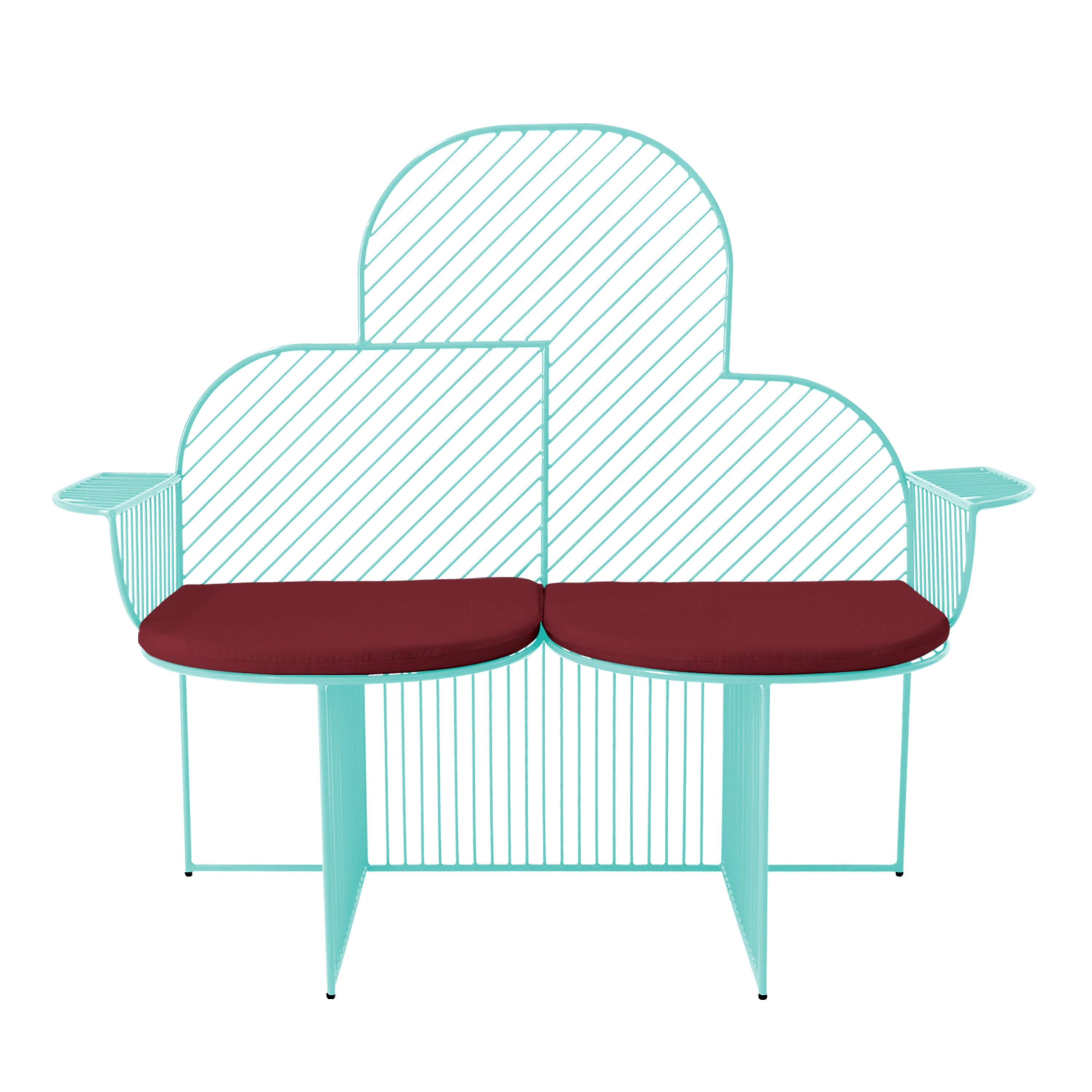 The Cloud Bench - Aqua / Burgundy