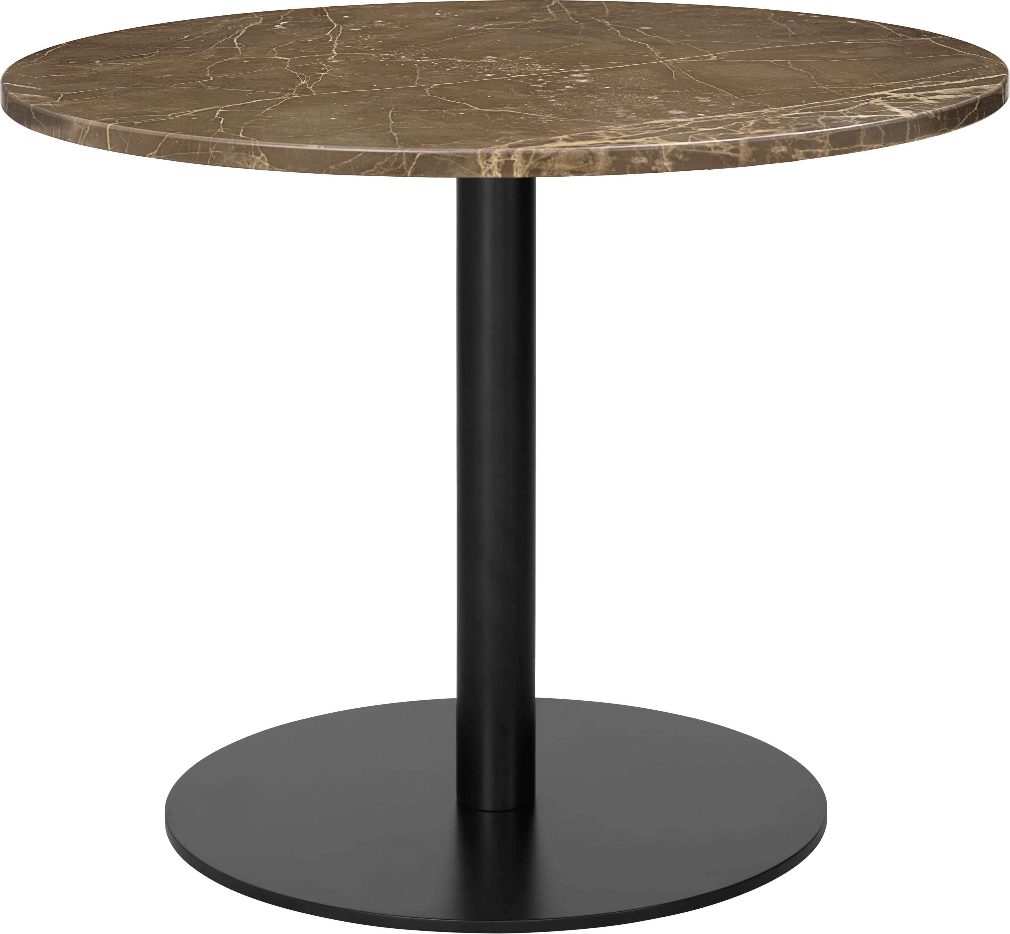 Gubi 1.0 Round Lounge Table - Ø80 - Black / Brown Emperador