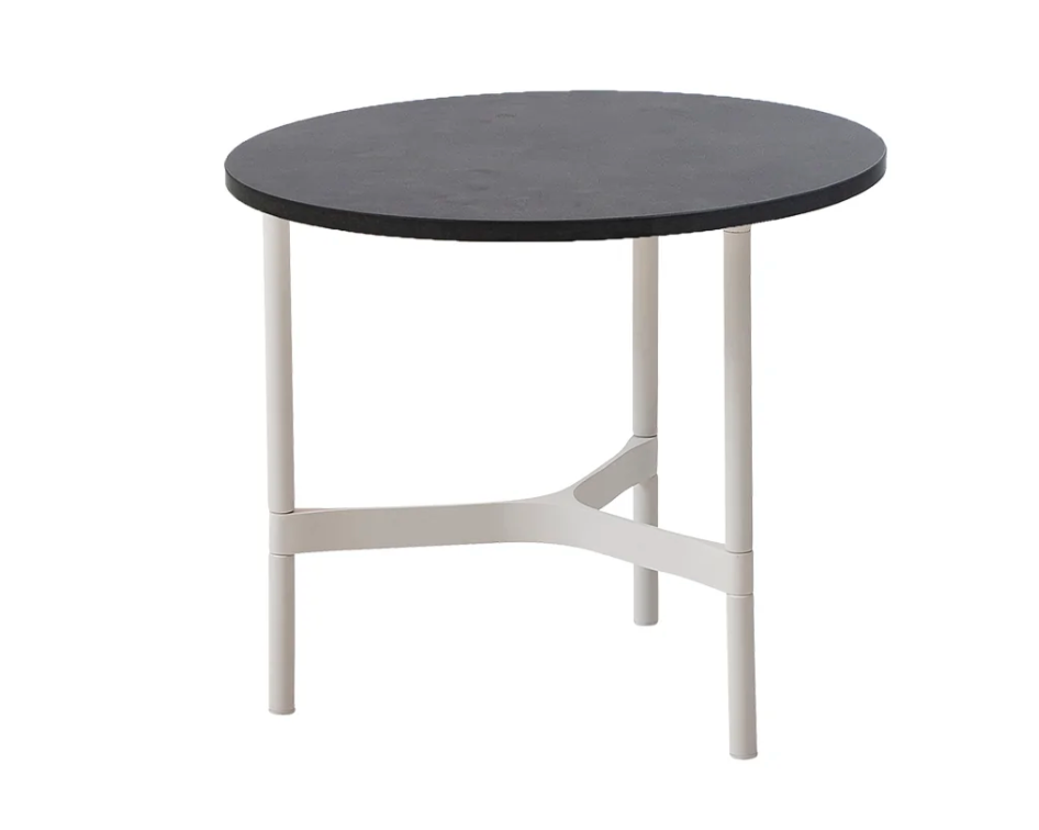 Twist Round Coffee Table - Small / White / Dark Grey HPL