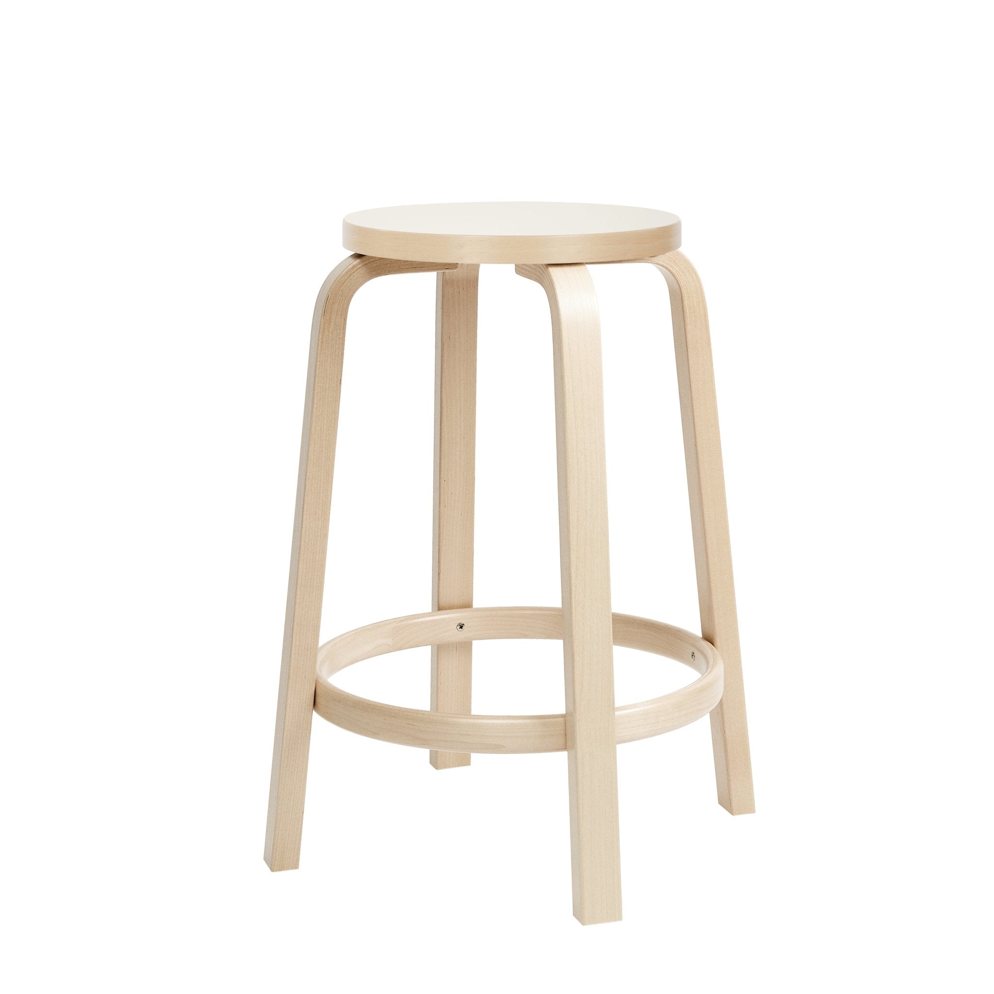 Alvar Aalto Bar Stool 64 - Counter 25" / White Seat