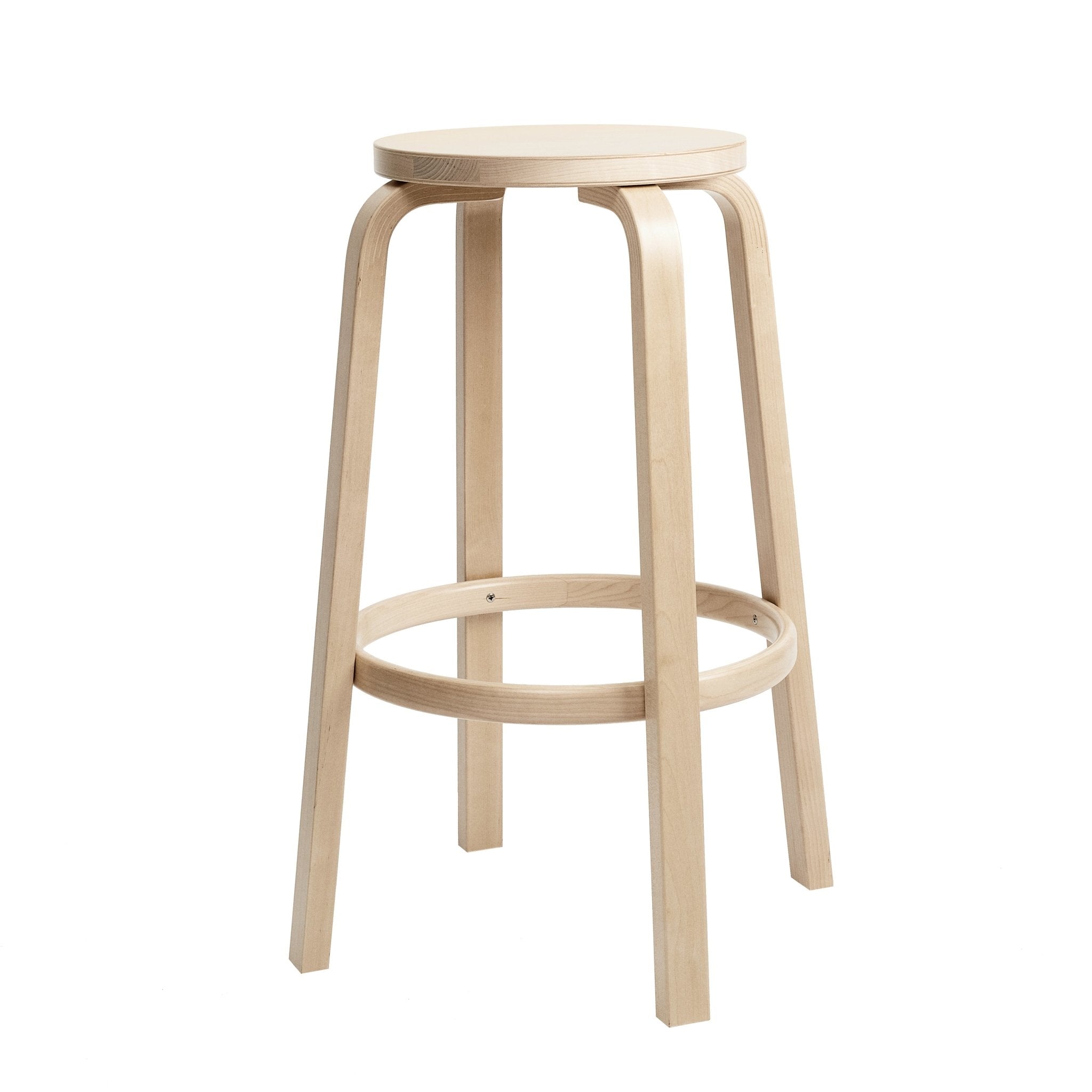 Alvar Aalto Bar Stool 64 - Bar 30" / Brich Veneer Seat