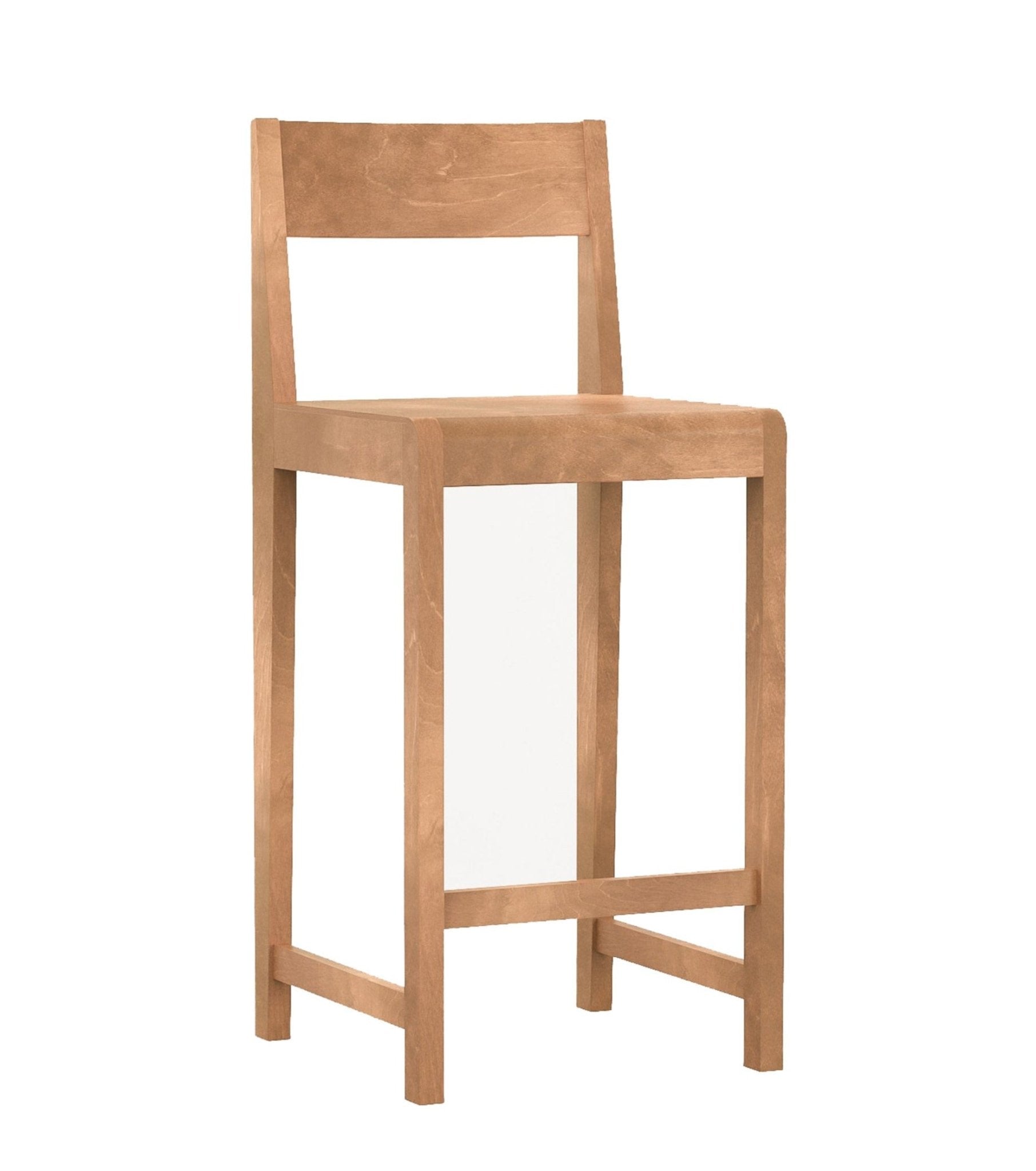 Bar Chair 01 - Short- 25.6" / Warm Brown Wood