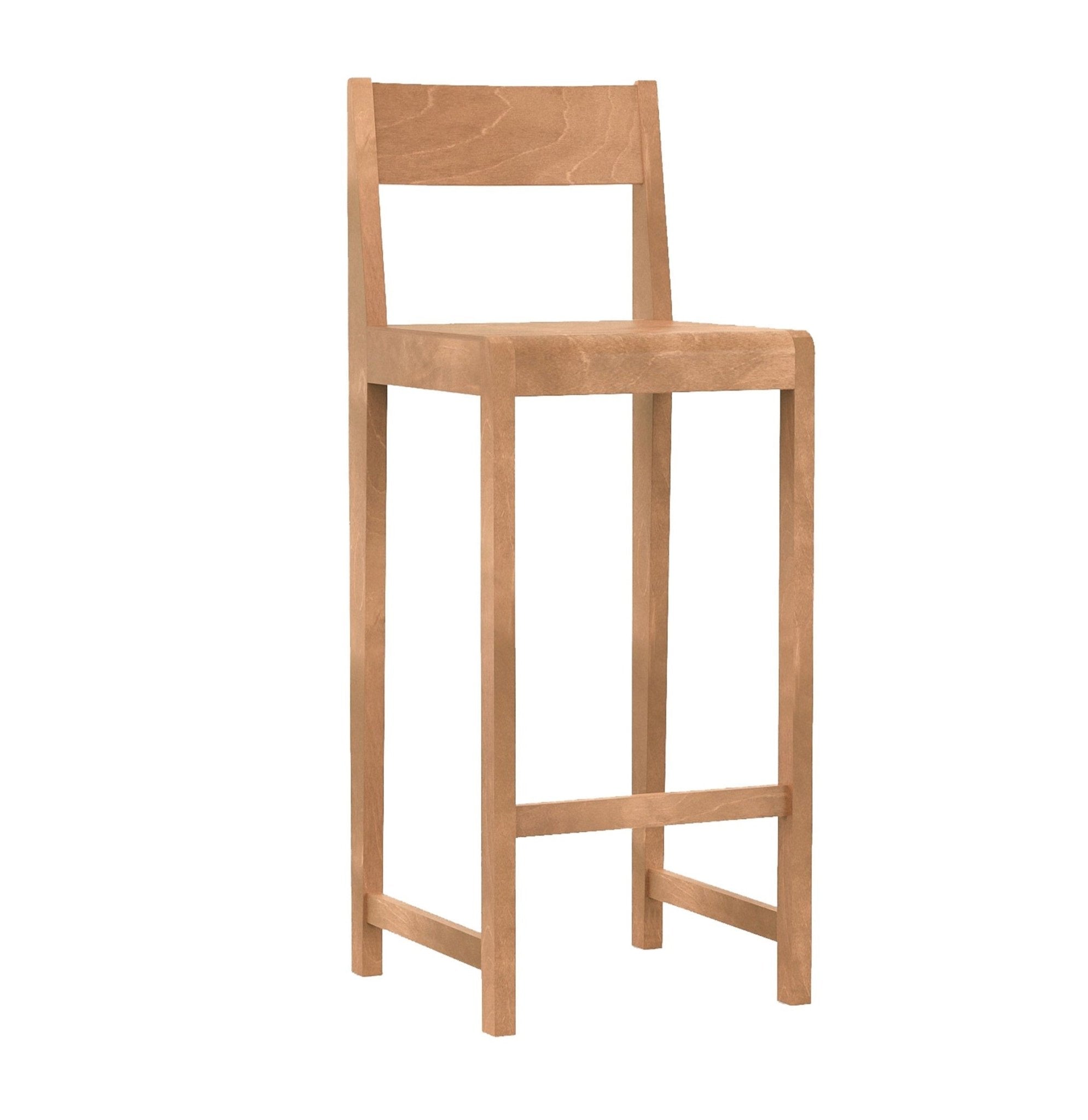 Bar Chair 01 - Tall- 29.9" / Warm Brown Wood