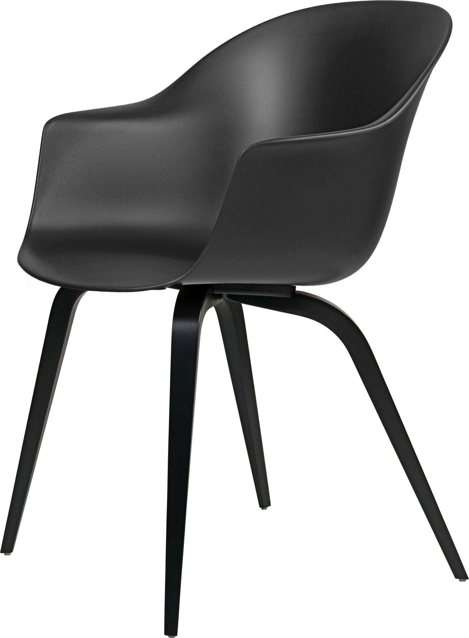 Bat Dining Armchair - Black Stained Beech Base - Black