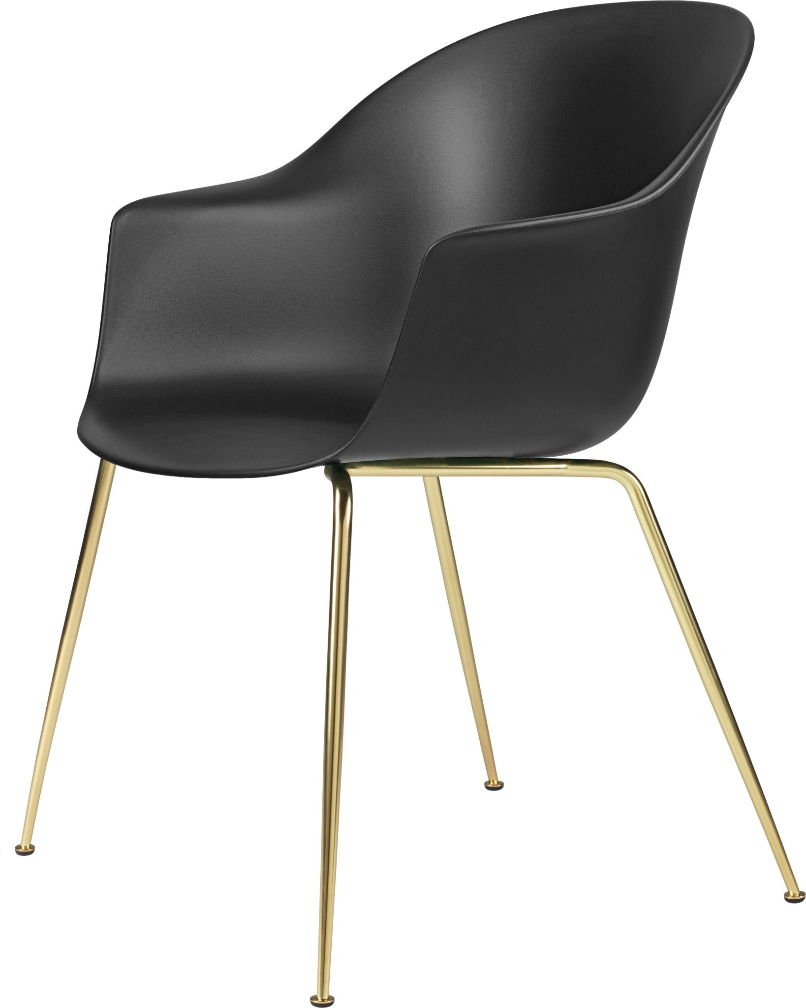 Bat Dining Armchair - Matte Brass Base - Black