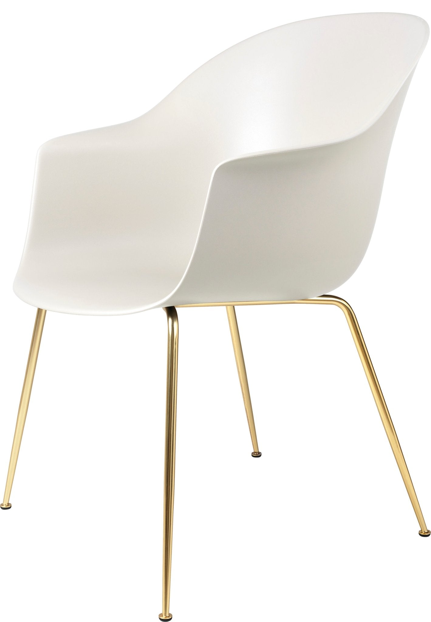 Bat Dining Armchair - Matte Brass Base - Alabaster White