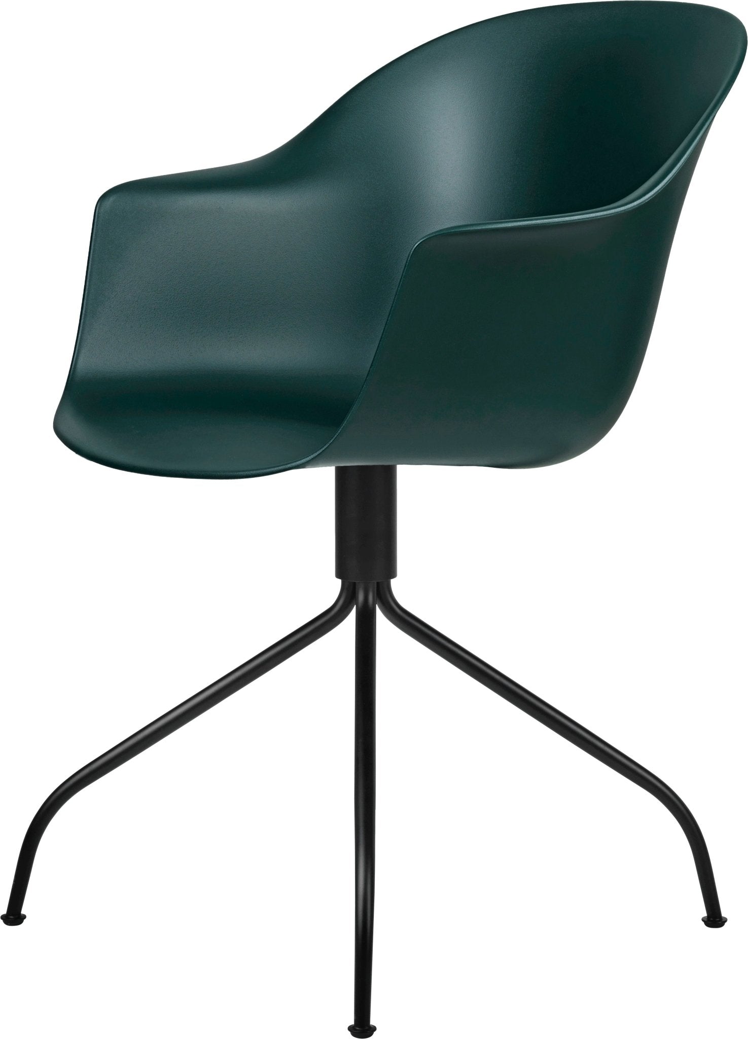 Bat Meeting Armchair - Black Swivel Base - Dark Green