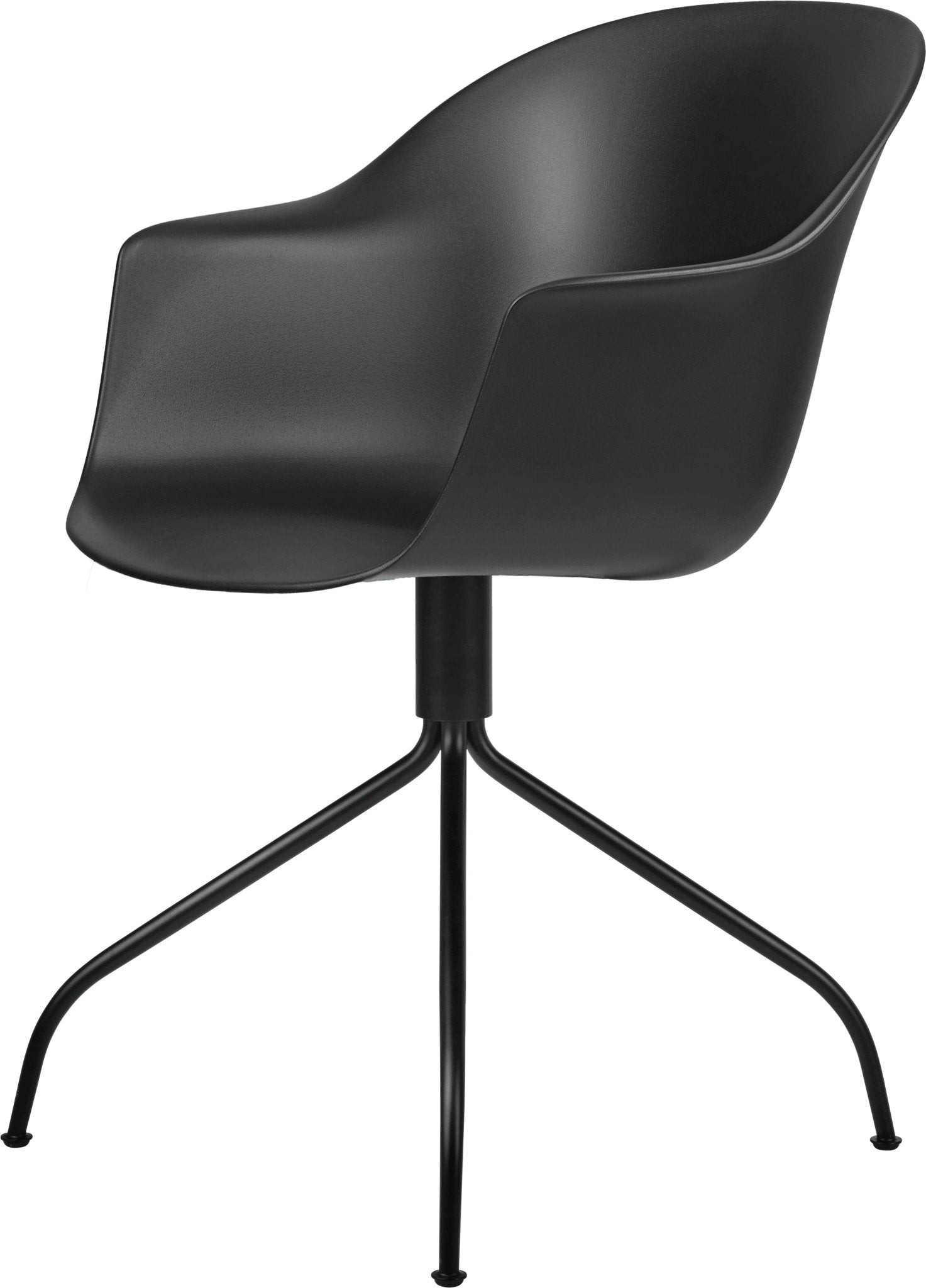 Bat Meeting Armchair - Black Swivel Base - Black