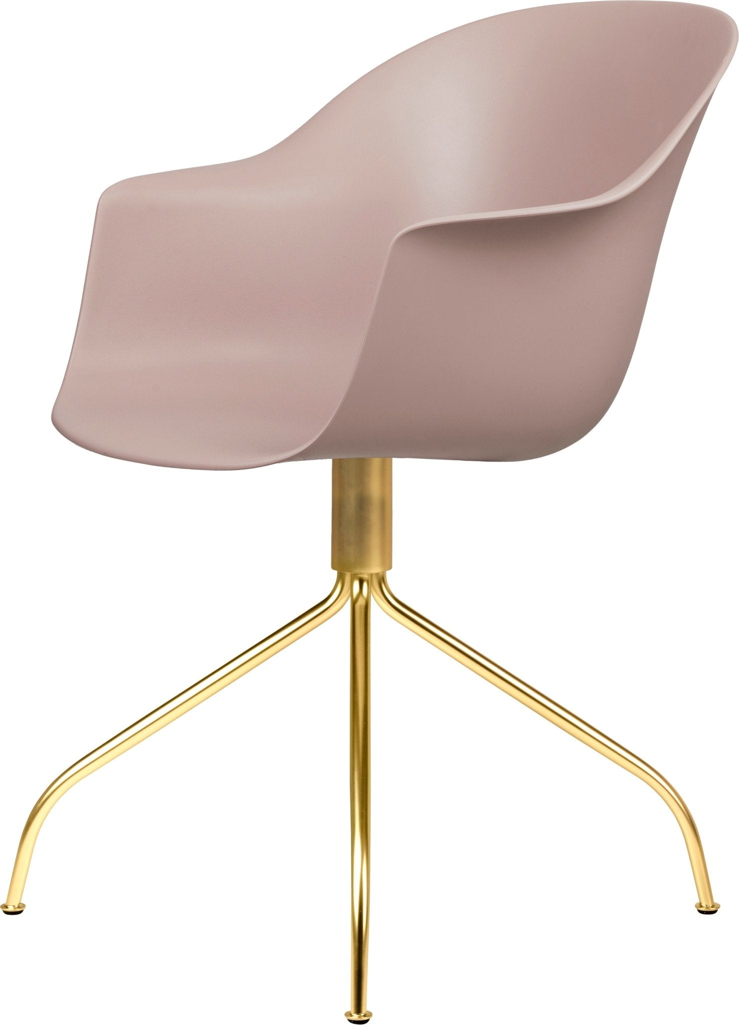 Bat Meeting Armchair - Brass Swivel Base - Sweet Pink