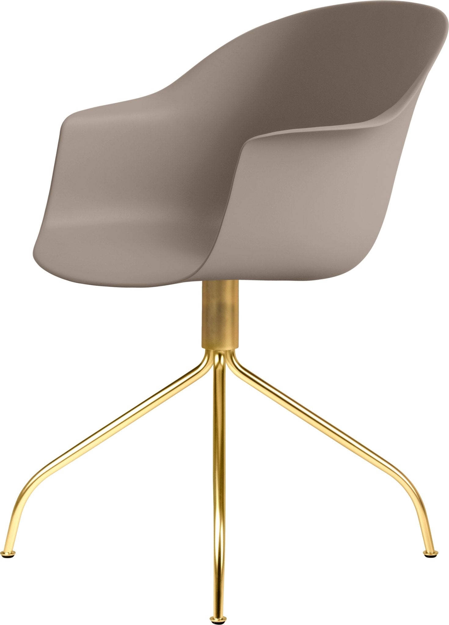 Bat Meeting Armchair - Brass Swivel Base - New Beige