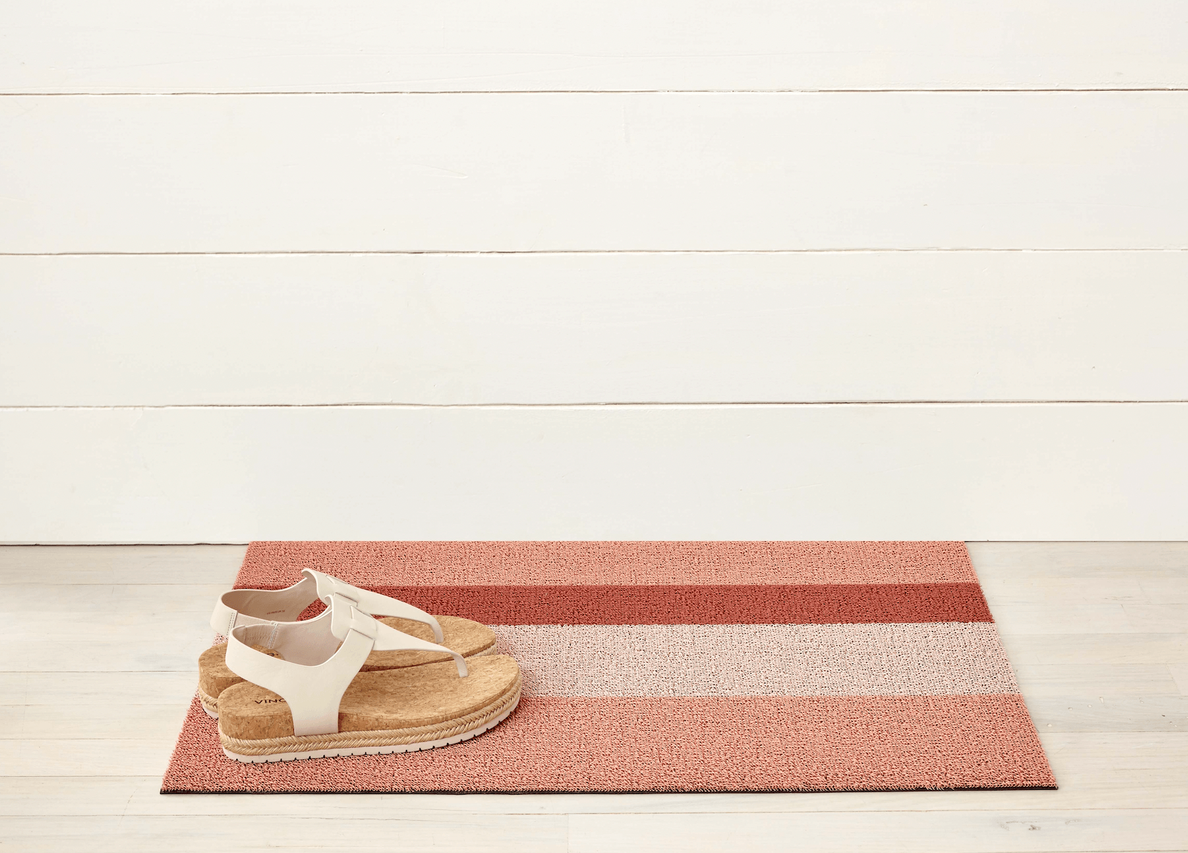 Bold Stripe Shag Rug - Peach / Doormat